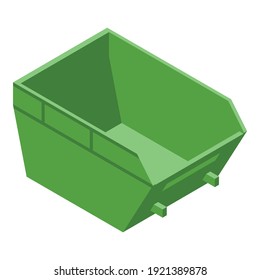 Dumpster Icon. Isometric Of Dumpster Vector Icon For Web Design Isolated On White Background