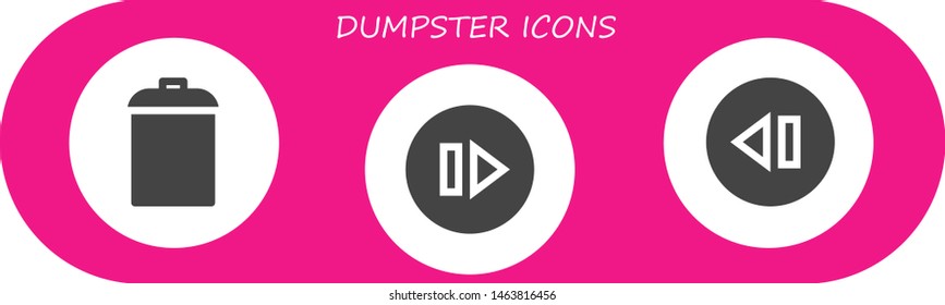 dumpster icon set. 3 filled dumpster icons.  Collection Of - Garbage, Skip