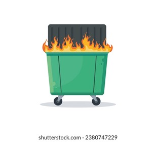 Dumpster on fire Is Fine Recycling garbage on fire logo	