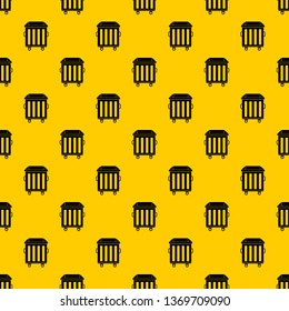 Dumpster on wheels pattern seamless vector repeat geometric yellow for any design