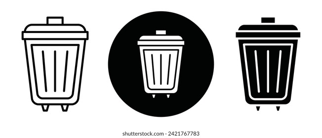 Dumpster outline icon collection or set. Dumpster Thin vector line art