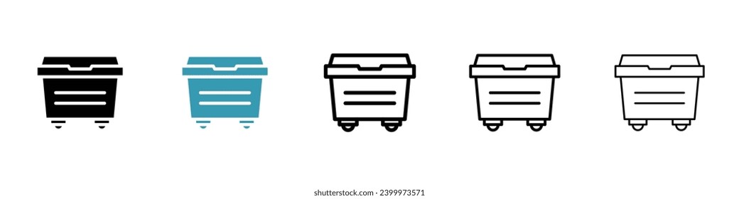 Dumpster sign set. Trash compost container waste dumpster for UI designs.