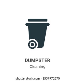 Dumpster vector icon on white background. Flat vector dumpster icon symbol sign from modern cleaning collection for mobile concept and web apps design.