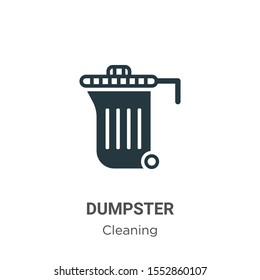 Dumpster vector icon on white background. Flat vector dumpster icon symbol sign from modern cleaning collection for mobile concept and web apps design.