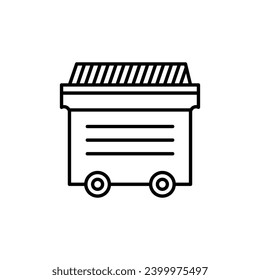 Dumpster vector icon. Trash compost container symbol in black and white color.