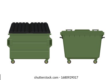 Dumpster Vector Illustration Isolated On White Background