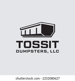 Dumpster vector logo design or removal and cleaning dumpster concept. Dumpster company logo design template.