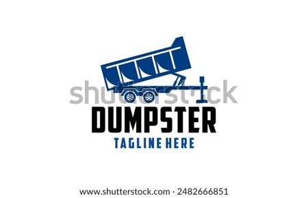 Dumpster vector logo design or removal and cleaning dumpster concept. Dumpster Cleaner Logo, trash can company logo design template.