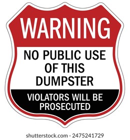 Dumpster warning sign and labels
