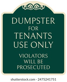 Dumpster warning sign and labels