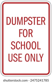 Dumpster warning sign and labels