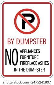Dumpster warning sign and labels