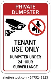 Dumpster warning sign and labels