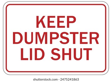 Dumpster warning sign and labels
