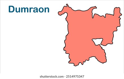 Mapa da subdivisão de Dumraon, Distrito de Buxar, Estado de Bihar, República da Índia, Governo de Bihar, território indiano, Índia Oriental, política, aldeia, turismo