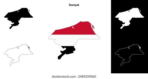 Dumyat Governorate-Umriss-Kartensatz