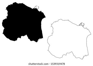 Dun Laoghaire–Rathdown County Council (Republic of Ireland, Counties of Ireland) map vector illustration, scribble sketch Dun Laoghaire Rathdown map