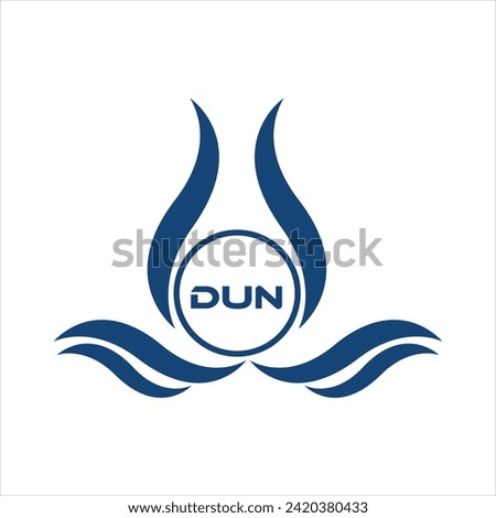 DUN letter water drop icon design with white background in illustrator, DUN Monogram logo design for entrepreneur and business.
