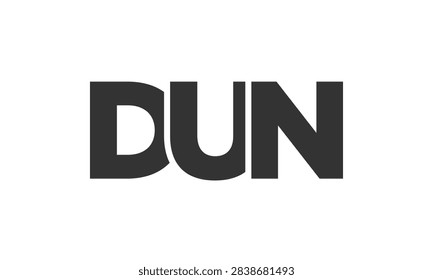 DUN logo design template with strong and modern bold text. Initial based vector logotype featuring simple and minimal typography. Trendy company identity ideal for businesses brand presence.