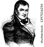 Duncan McArthur 1772 to 1839 he was a military officer politician and governor of Ohio vintage line drawing or engraving illustration