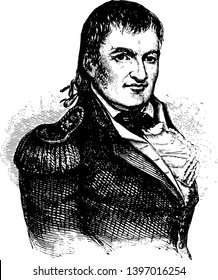 Duncan McArthur 1772 to 1839 he was a military officer politician and governor of Ohio vintage line drawing or engraving illustration