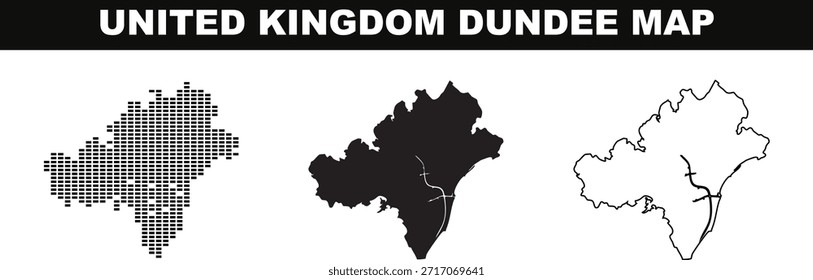 Dundee mapas da cidade em diferentes estilos para a informação geográfica mapas de planejamento da cidade do Reino Unido