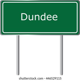 Dundee , Florida, road sign green vector illustration, road table, USA city