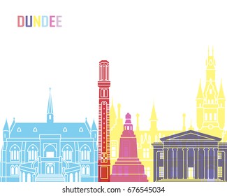 Dundee skyline pop in editable vector file