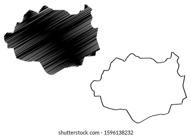Dundgovi Province (aimags, Provinces of Mongolia) map vector illustration, scribble sketch Dundgovi Aimag map