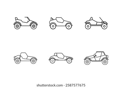 dune buggy icon vector line art illustration