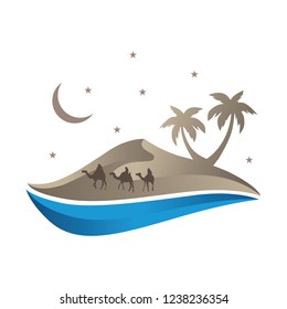 Dune camel riders. logo icon