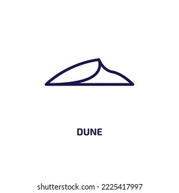 dune icon from nature collection. Thin linear dune, desert, travel outline icon isolated on white background. Line vector dune sign, symbol for web and mobile