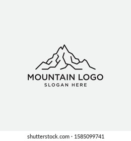 Dune, illustration of mountain style vector outline