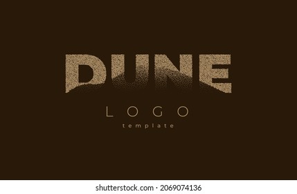 Dune Logo beige color noise effect sand logotype company vector