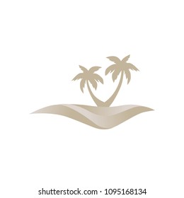 dune and palms, abstract logo element