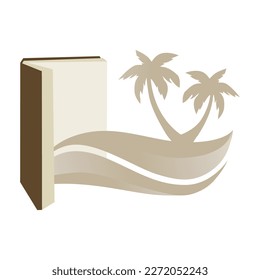 dune with palms and open book