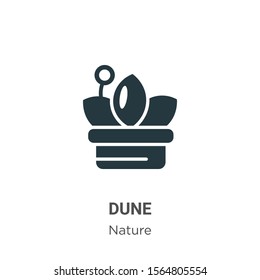 Dune vector icon on white background. Flat vector dune icon symbol sign from modern nature collection for mobile concept and web apps design.
