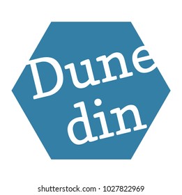 Dunedin stamp. Typographic label, stamp or logo