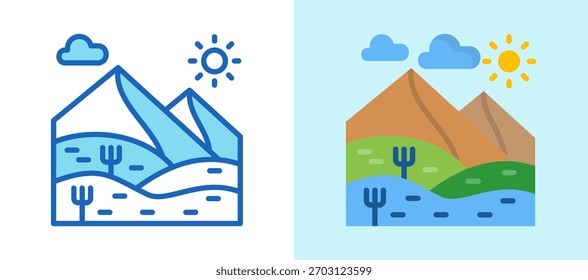 Dunes Icon multistyle Vector Illustration