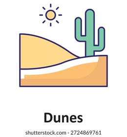 Ícono de Vector de dunas que puede modificarse o editarse fácilmente

