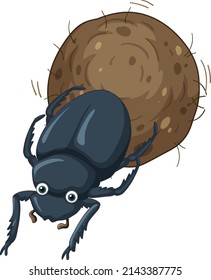 A dung beetle cartoon character illustration