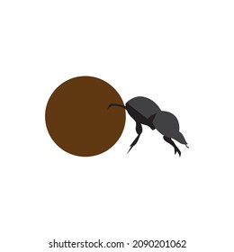 dung beetle flat logo symbol icon vector graphic design illustration idea creative svg