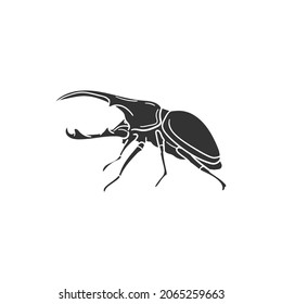 Dung Beetle Icon Silhouette Illustration. Insect Scarab Vector Graphic Pictogram Symbol Clip Art. Doodle Sketch Black Sign.