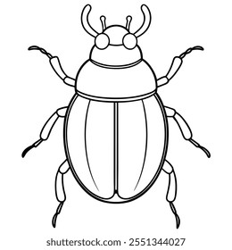 Dung Beetle insect flat vector illustration on a white background