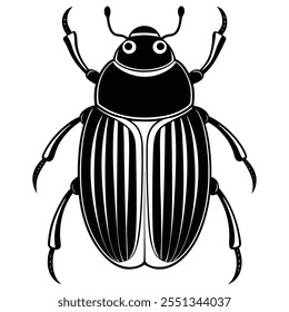 Dung Beetle insect flat vector illustration on a white background