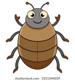 Dung Beetle inseto vetor plano ilustração em um fundo branco