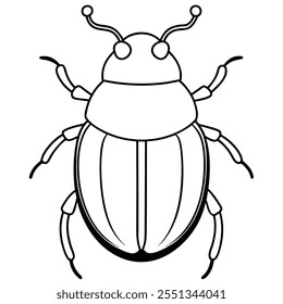 Dung Beetle insect flat vector illustration on a white background