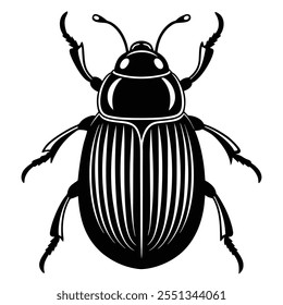 Dung Beetle insect flat vector illustration on a white background