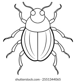 Dung Beetle inseto vetor plano ilustração em um fundo branco