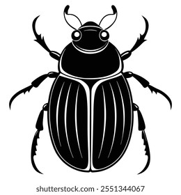 Dung Beetle insect flat vector illustration on a white background